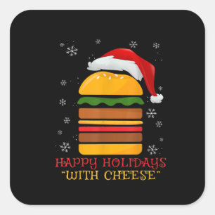 prettige feestdagen met kaas shirt kerstkaas vierkante sticker