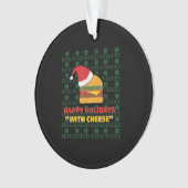 prettige feestdagen met kaaskerst ornament (voorkant)