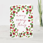 Prettige feestdagen met maretak en hulstbessen (Voorkant)