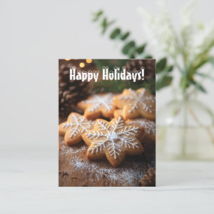 Prettige feestdagen Met sneeuwvlokvormige koekjes