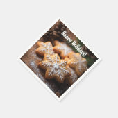 Prettige feestdagen Met sneeuwvlokvormige koekjes Servet (Hoek)
