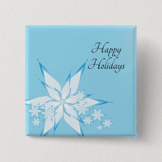 prettige feestdagen met Snowflake Art Vierkante Button 5,1 Cm (Voorkant)