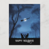 Prettige feestdagen Met twee katten en de kerstman (Voorkant)