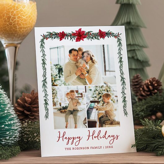 Prettige feestdagen Minimal Greenery Garland Feestdagenkaart