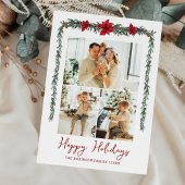 Prettige feestdagen Minimal Greenery Garland Feestdagenkaart