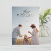 Prettige feestdagen Minimalistisch Foto Feestdagenkaart (Staand voorkant)