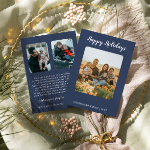 Prettige feestdagen Minimalistisch Modern Blauw 3  Feestdagenkaart