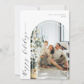 Prettige feestdagen Minimalistisch script Feestdagenkaart (Voorkant)