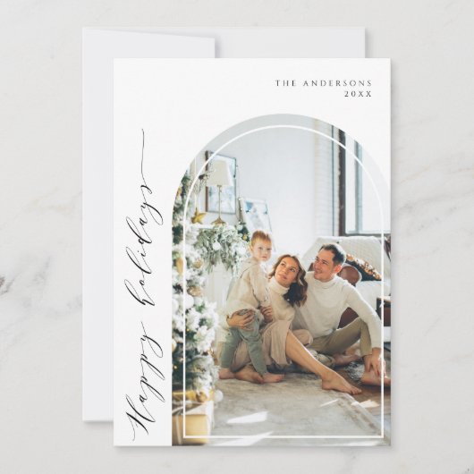 Prettige feestdagen Minimalistisch script Feestdagenkaart (Voorkant)