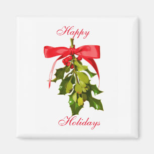 prettige feestdagen mistletoe magneet