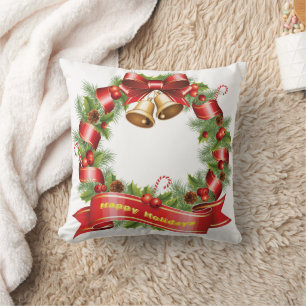 prettige feestdagen Mistletoe Wreath Decorative Pi Kussen