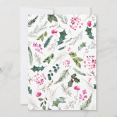 Prettige feestdagen Modern 1 Foto Roze & Groene Bo Feestdagenkaart (Achterkant)