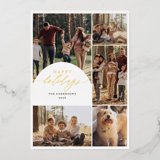 Prettige feestdagen Modern 5 Fotocollage Arch (Voorkant)