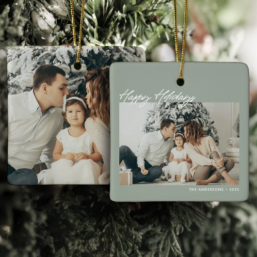 Prettige feestdagen Modern - Aangepast bericht 2-F Keramisch Ornament