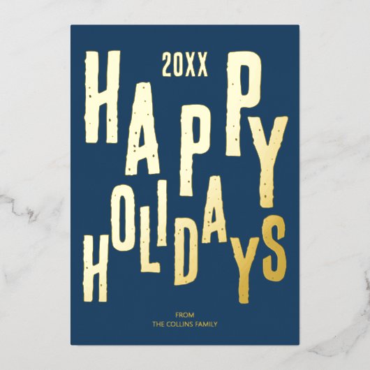 Prettige feestdagen Modern blauw feestelijk (Voorkant)