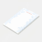 prettige feestdagen Modern Blue Holly Floral Post-it® Notes (Schuin)