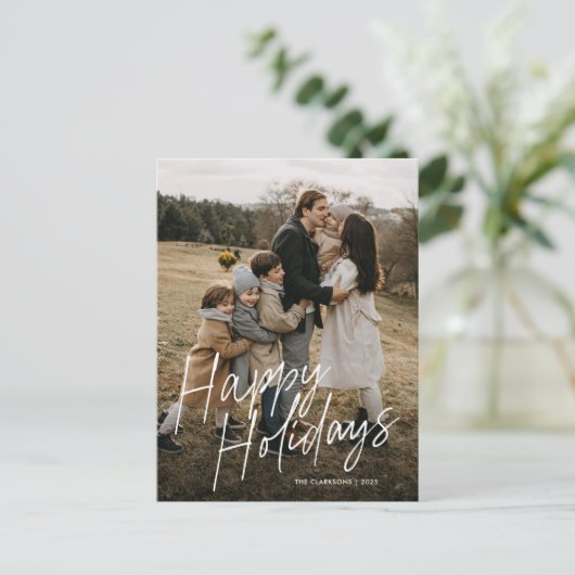 Prettige feestdagen Modern eenvoudig script (Staand voorkant)