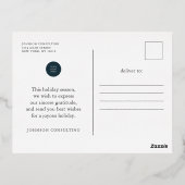 prettige feestdagen Modern Elegant Black Damask (Achterkant)