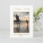 Prettige feestdagen Modern Gold Script Feestdagenkaart (Staand voorkant)