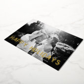 Prettige feestdagen Modern GOUD Foto Kerst (Gedraaid)