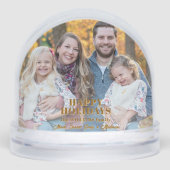 Prettige feestdagen Modern goud Sneeuwbol (Voorkant)