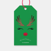 prettige feestdagen Modern Kerstrendiergroen Cadeaulabel (Achterkant)