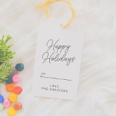 Prettige feestdagen €? | Modern kerstscript Cadeaulabel