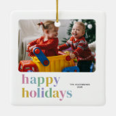 Prettige feestdagen Modern kleurrijk Keramisch Ornament (Achterkant)