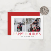 Prettige feestdagen Modern & minimaal Notitiekaartje (Voorkant / Achterkant in situ)