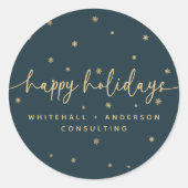 Prettige feestdagen Modern minimalistisch Ronde Sticker (Voorkant)