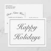 Prettige feestdagen Modern Minimalistisch Wit Aankondigingskaart (Voorkant / Achterkant)