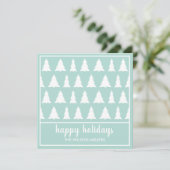 prettige feestdagen modern Mint Green Tree Pattern Feestdagenkaart (Staand voorkant)