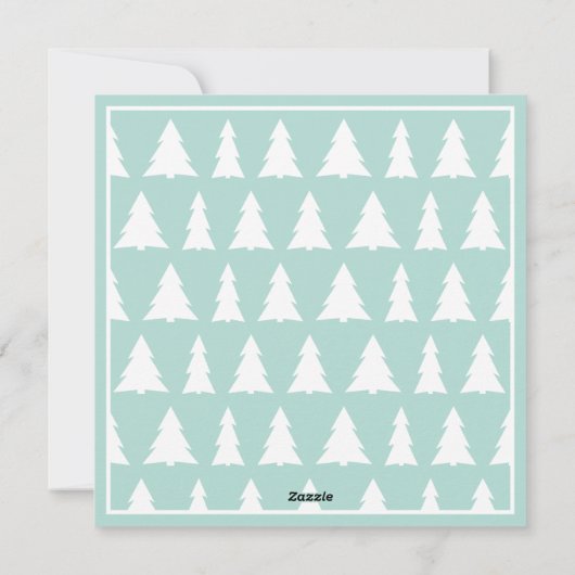 prettige feestdagen modern Mint Green Tree Pattern Feestdagenkaart (Achterkant)