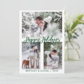 Prettige feestdagen Modern penseelscript Feestdagenkaart (Staand voorkant)