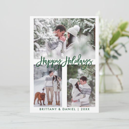 Prettige feestdagen Modern penseelscript Feestdagenkaart (Staand voorkant)