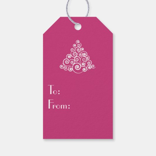 Prettige feestdagen Modern roze Kerstmis Cadeaulabel (Achterkant)