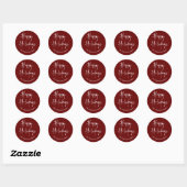 prettige feestdagen Modern Script Calligraphy Fami Ronde Sticker (Vel)