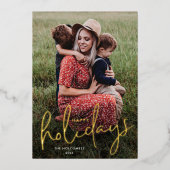 Prettige feestdagen Modern Script Foto (Voorkant)