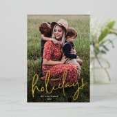 Prettige feestdagen Modern Script Foto (Staand Voorkant)