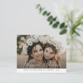 Prettige feestdagen Modern script - Kerstmis Briefkaart (Staand voorkant)