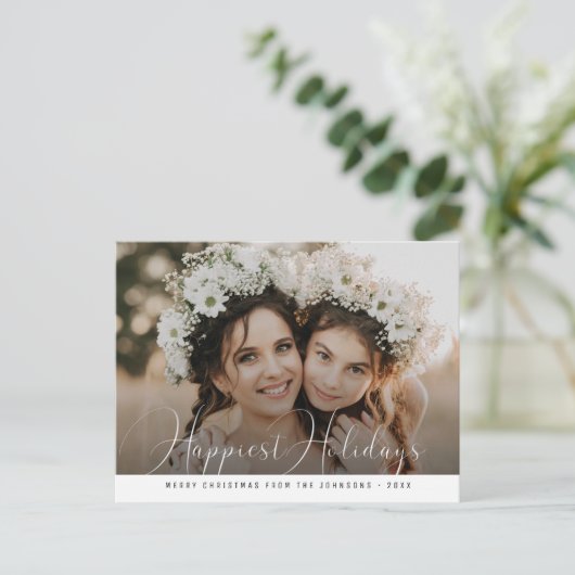 Prettige feestdagen Modern script - Kerstmis Briefkaart (Staand voorkant)