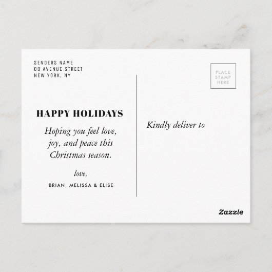 Prettige feestdagen Modern script - Kerstmis Briefkaart (Achterkant)