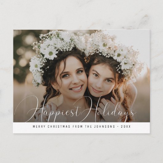 Prettige feestdagen Modern script - Kerstmis Briefkaart (Voorkant)