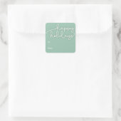 Prettige feestdagen Modern Script Label Sticker (Tas)