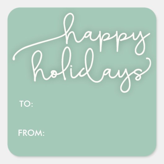 Prettige feestdagen Modern Script Label Sticker (Voorkant)