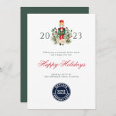 Prettige feestdagen Modern Script Nutcracker Feestdagenkaart (Voorkant / Achterkant)