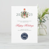 Prettige feestdagen Modern Script Nutcracker Feestdagenkaart (Staand voorkant)