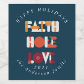 prettige feestdagen modern script wijn etiket (Enkel label)