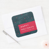 Prettige feestdagen Modern Spruce Custom Vierkante Sticker (Envelop)