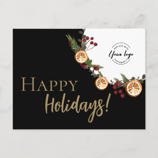 Prettige feestdagen Moderne aangepaste logo bladkr (Voorkant)